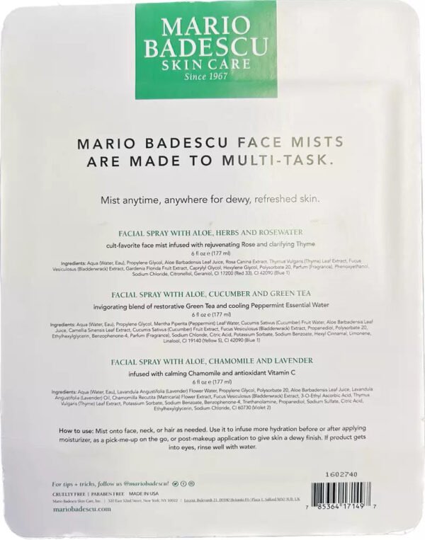 New Mario Badescu Facial Mist Spray Trio set available for bookings 118ml each - Image 4