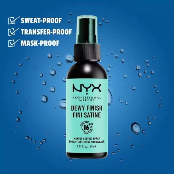 NYX PROFESSIONAL MAKEUP Makeup Setting Spray, Dewy Setting Spray for 16HR Make - Image 3